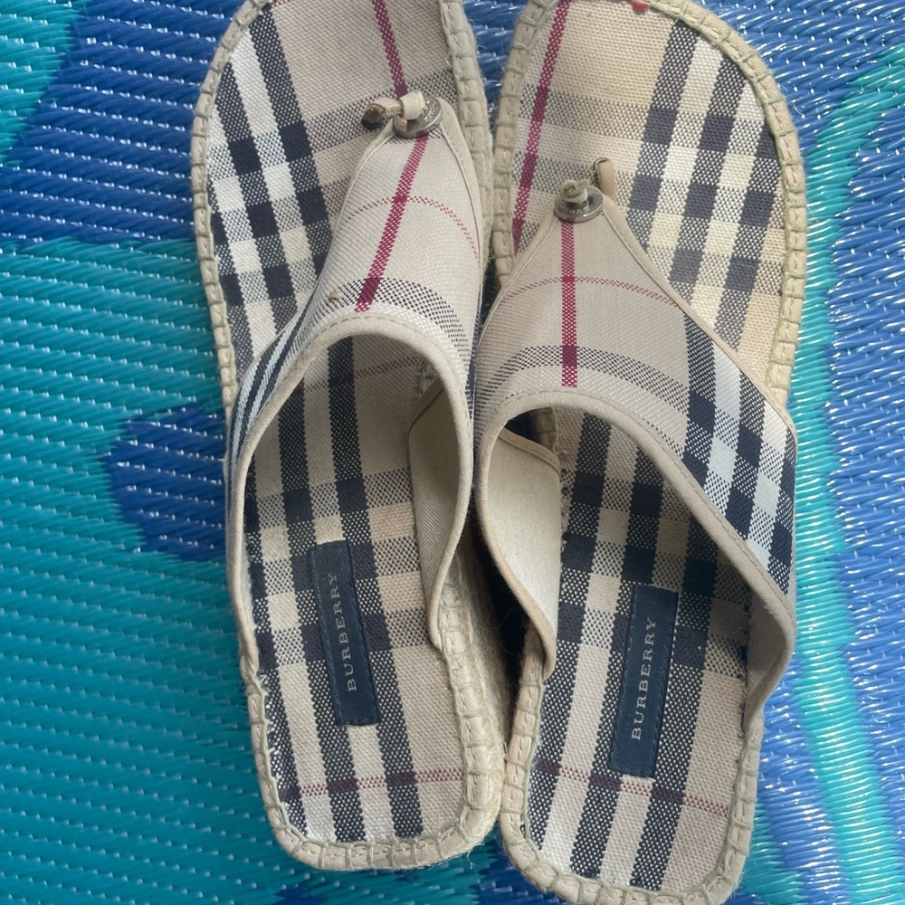 Burberry - Nova Check Espadrille Wedge Shoes, Women's (Size 40)